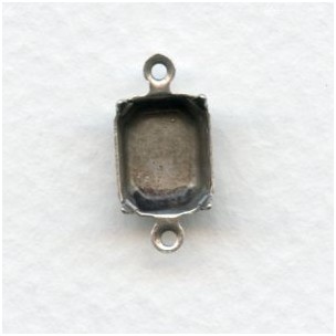 Octagon Setting Connectors Oxidized Silver 10x8mm (12)