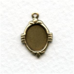 Elegant Setting Pendants 10x8mm Oxidized Brass (12)