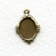 Elegant Setting Pendants 10x8mm Oxidized Brass (12)