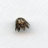 Bead Cap for Pear Shape Beads Oxidized Brass (12)