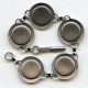 Bracelet Finding 15mm Settings Oxidized Silver (1)