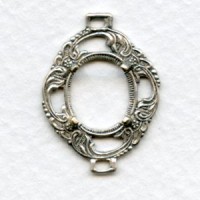 Delicate Openwork 12x10mm Setting Connector Oxidized Silver (1)