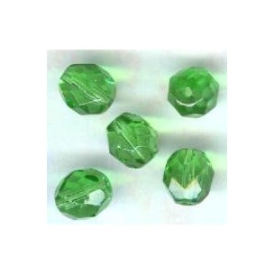 ^Light Emerald Fire Polished Round Faceted Beads 8mm