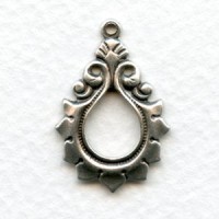 Gothic Style Larger Pendant Drop Oxidized Silver (6)