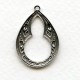 Moroccan Style Oxidized Silver Pendant Hoops 29mm (6)