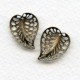 Filigree Leaves with Hole 20mm Oxidized Brass (3 sets)
