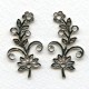 Flowers with Rivet Holes Oxidized Silver (3 Pairs)