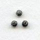 Filigree Round Spacer Beads 4mm Oxidized Silver (24)
