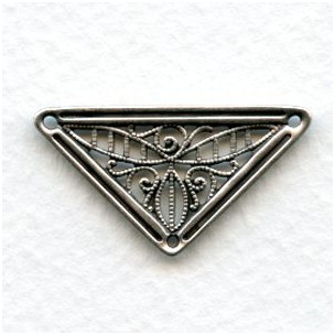Filigree Triangle Connector Oxidized Silver (6)