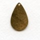 Floral Patterned Pear Shape Drops Raw Brass 27mm (6)