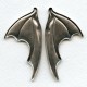 Dragon or Bat Wings Oxidized Silver 68mm (1 set)