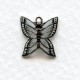 Filigree Butterfly Charms Oxidized Silver 11mm (6)