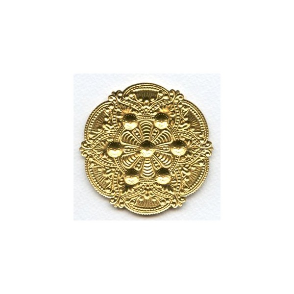 Splendid Gothic Details Raw Brass Medallion 72mm (1