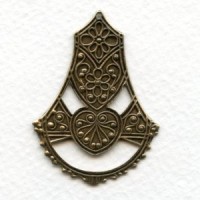 Moroccan Style Oxidized Brass Pendant Stampings 45mm (2)