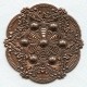 Splendid Gothic Details Oxidized Copper Medallion 72mm (1)