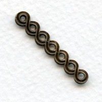 Endless Ribbon Connector Bail Oxidized Brass 32mm (12)