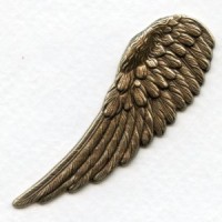 Detailed Large Right Wings Oxidized Brass 65mm (2)