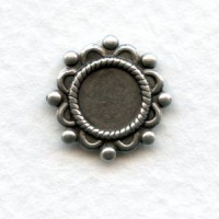 Ornate Details Oxidized Silver Settings 7mm (6)