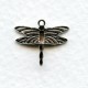Dragonfly Charms Upturned Wings Oxidized Silver (12)