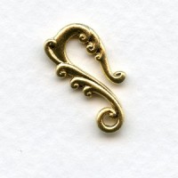 Curvy Tendrils Necklace Hooks Bright Gold 22mm (4)