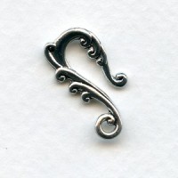 Curvy Tendrils Necklace Hooks Bright Silver 22mm (4)