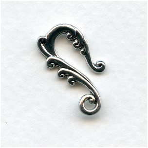 Curvy Tendrils Necklace Hooks Bright Silver 22mm (4)