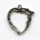Open Hearts with Loop Oxidized Silver 27mm (6)
