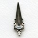 Prong Effect Stampings Long Narrow Oxidized Silver (6)