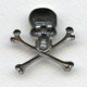 Skull and Crossbones 30x31mm Oxidized Silver (1)