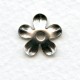 Smooth 5 Petal Flowers Oxidized Silver 13mm (12)