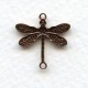 Victorian Style Dragonfly Connectors Oxidized Copper (12)
