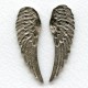 Detailed Oxidized Silver Wings 46mm (1 set)