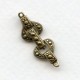 *Decorative Single Strand Brass Foldover Clasp with End Tabs (1)