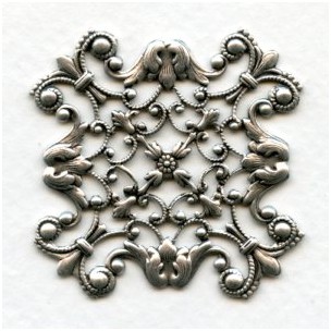 Openwork Stamping Oxidized Silver 42mm (1)