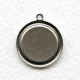 Simple 15mm Settings Oxidized Silver with Loop (6)