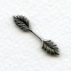 Small Double Leaf Bail Stamping Oxidized Silver 26mm (12)