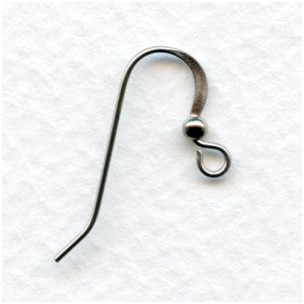 Flattened Wire Earring Hooks Surgical Steel with Loop (24)