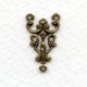 Gothic Style Three Strand Connectors Oxidized Brass (12)