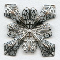 Grand Filigree Four Point Stamping Oxidized Silver (1)