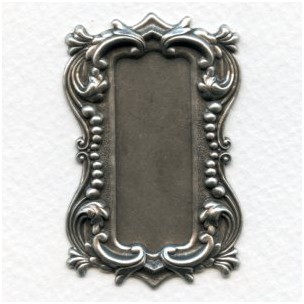 Long Rectangle Shaped Plaques Oxidized Silver 57mm (2)
