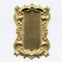 Long Rectangle Shaped Plaques Raw Brass 57mm (2)