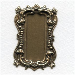 Long Rectangle Shaped Plaques Oxidized Brass 57mm (2)