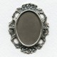 Floral Edge Plaque 38x28mm Setting Oxidized Silver (1)