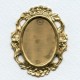 Floral Edge Plaque 38x28mm Setting Raw Brass (1)