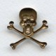 Skull and Crossbones 30x31mm Oxidized Brass (1)