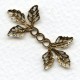 Filigree Leaves Connectors Oxidized Brass 36mm (6)