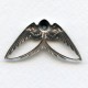 Large Swooping Bird Connector Oxidized Silver 41mm (1)
