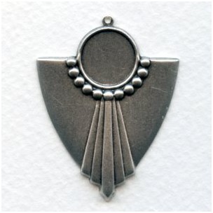 Large Art Deco Style Pendant Settings Oxidized Silver (4)