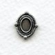 Ornate Oval Solid Oxidized Silver Settings 6x4mm (6)