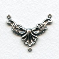 Necklace Connectors Rococo Style Oxidized Silver (6)